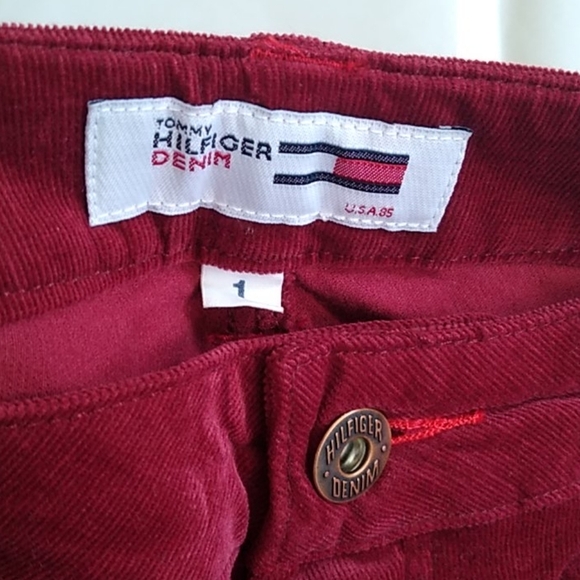 Tommy Hilfiger Juniors Burgundy Corduroy Jeans, Size 1 - Picture 5 of 13